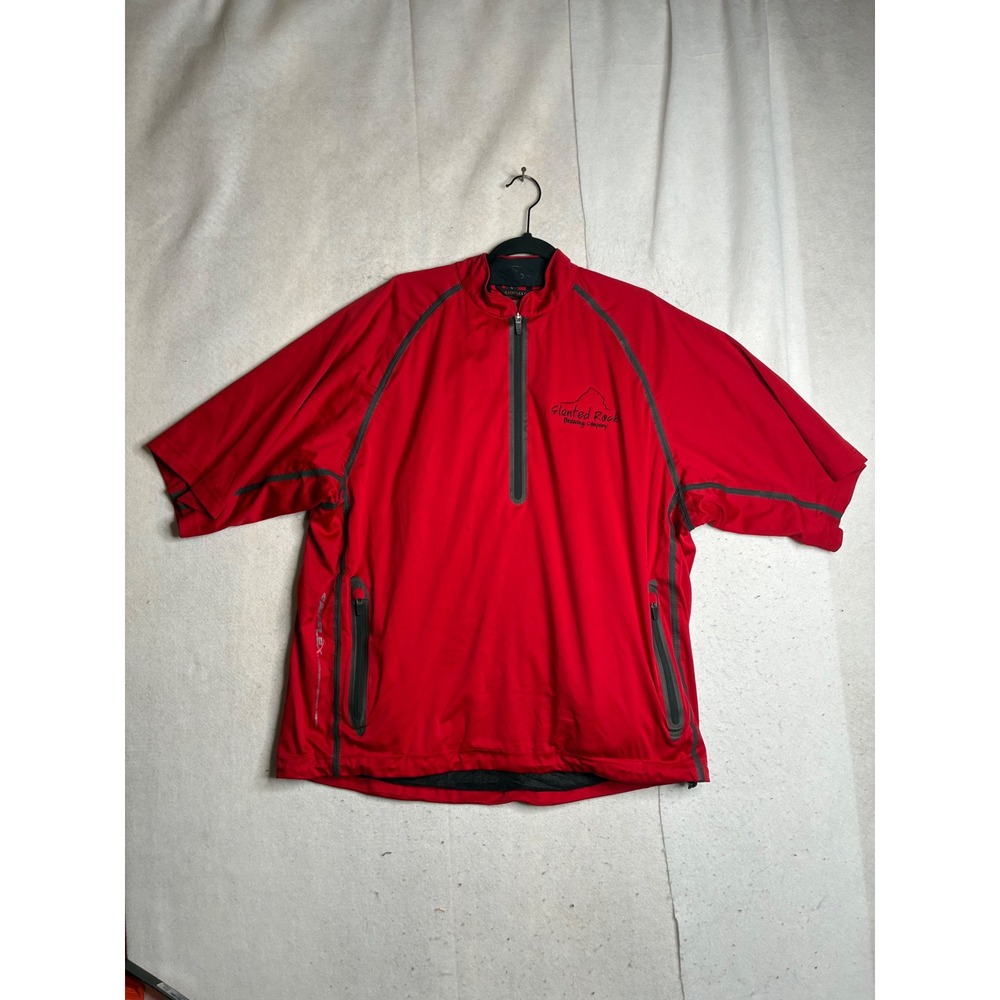 Sun Mountain Rainflex SS Red Short Sleeve Pullover Golf Rain Jacket Mens Large